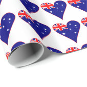Funky Australia Herz Flag Red Border gefixt Geschenkpapier (Rolleneckpunkt)