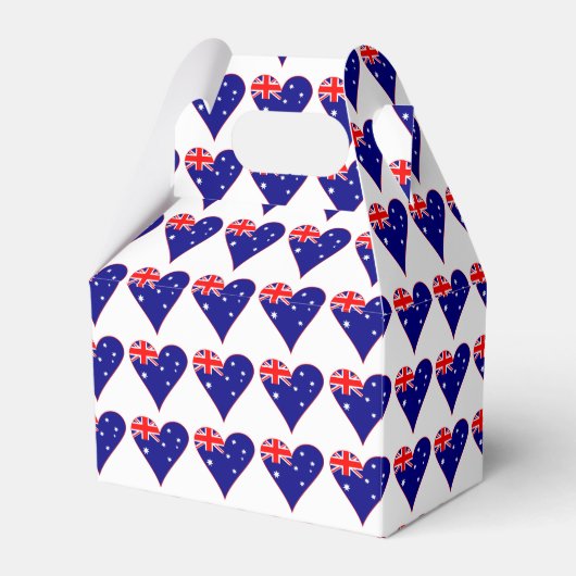 Funky Australia Herz Flag Red Border Geschenkschachtel (Vorderseite)