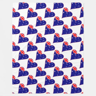 Funky Australia Herz Flagge rote Umrandung gekache Fleecedecke