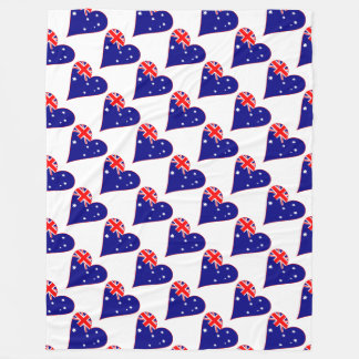 Funky Australia Herz Flagge rote Umrandung gekache Fleecedecke
