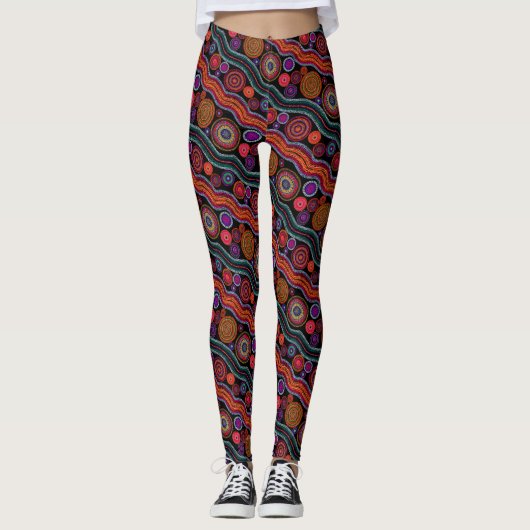Funky australisches Dot Pattern Leggings (Vorderseite)