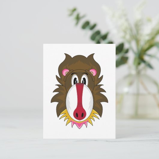 Funky Baboon Postcard Postkarte (Stehend Vorderseite)
