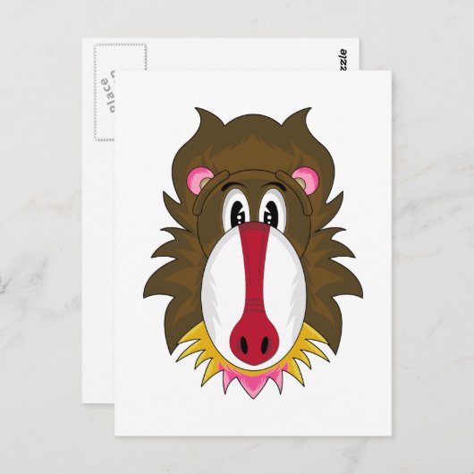 Funky Baboon Postcard Postkarte (Vorne/Hinten)