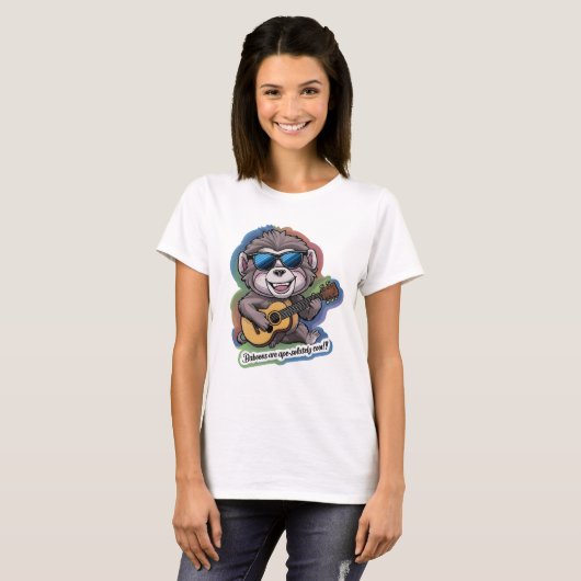 Funky Baboon Shredding Strings T-Shirt (Vorne ganz)