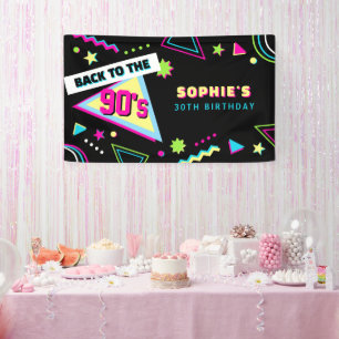 Funky Back To The 90s Retro 30. Geburtstagsfeier Banner