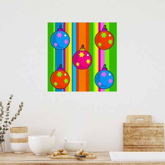 Funky Baubles Poster (Küche)