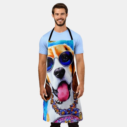 Funky Beagle Dog Schürze (Getragen)