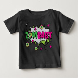 Funky Beängstigend Niedlich "ZomBaby" Zombie Pun Baby T-shirt
