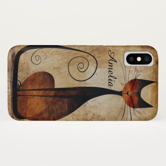 Funky Beautiful Cat Customizable iPhone X Case (Rückseite (Horizontal))