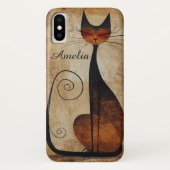 Funky Beautiful Cat Customizable iPhone X Case (Rückseite)