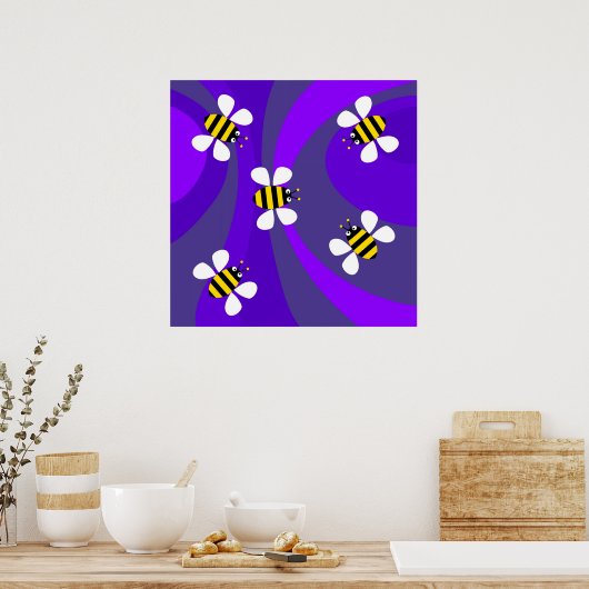 Funky Bees Poster (Küche)