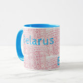 Funky Belarus Folk Cross Stitched Muster Tasse Cup (Vorderseite Links)