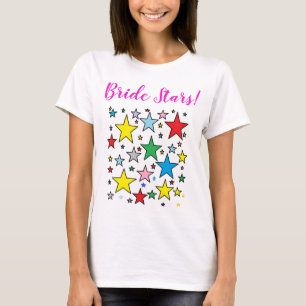 Funky Best Bridesmaids je Bride Stars T-Shirt