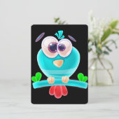 Funky Birdie Party Invite Card Einladung (Stehend Vorderseite)