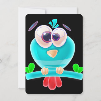 Funky Birdie Party Invite Card Einladung