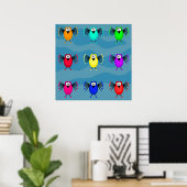 Funky Birds Poster (Heimbüro)