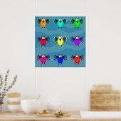 Funky Birds Poster (Küche)
