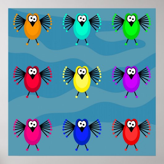 Funky Birds Poster (Vorne)