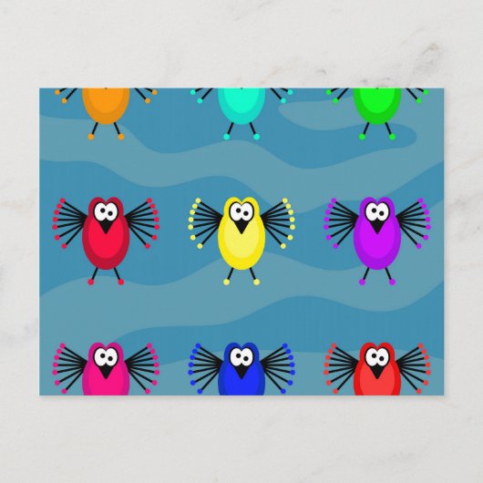 Funky Birds Postkarte (Vorderseite)