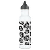 Funky Black and White Floral Edelstahlflasche (Rechts)