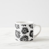 Funky Black and White Floral Espressotasse (Rechts)