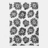Funky Black and White Floral Geschirrtuch (Vertikal)