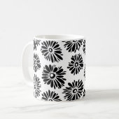 Funky Black and White Floral Kaffeetasse (Vorderseite Links)