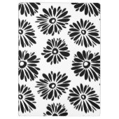 Funky Black and White Floral Klemmbrett (Rückseite)