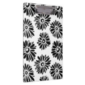 Funky Black and White Floral Klemmbrett (Rechts)