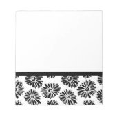 Funky Black and White Floral Notizblock (Vorderseite)