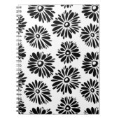 Funky Black and White Floral Notizblock (Vorderseite)