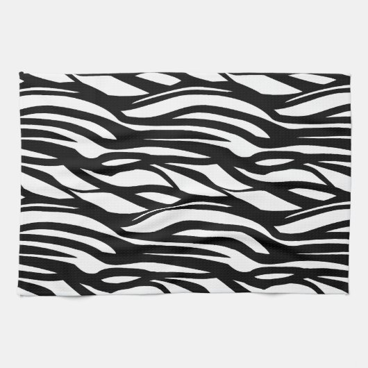 Funky Black and White Zebra Print Geschirrtuch (Horizontal)