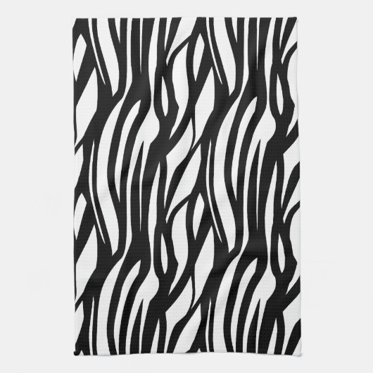 Funky Black and White Zebra Print Geschirrtuch (Vertikal)