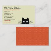 Funky Black Cat Neugieriges Peeking Kitty Niedlich Visitenkarte (Vorne/Hinten)
