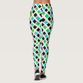 Funky Black Green Blocks Leggings (Rückseite)