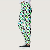 Funky Black Green Blocks Leggings (Links)