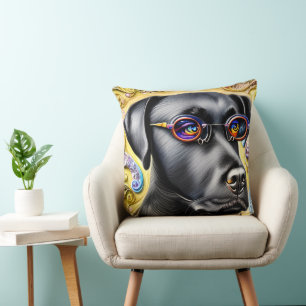 Funky Black Labrador Kissen