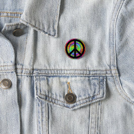 Funky Black Peace Sign Button