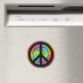 Funky Black Peace Sign Magnet (In Situ (Geschirrspüler))