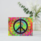 Funky Black Peace Sign Postkarte (Stehend Vorderseite)