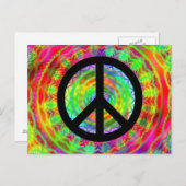 Funky Black Peace Sign Postkarte (Vorne/Hinten)