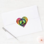 Funky Black Peace Zeichen Herz-Aufkleber (Umschlag)