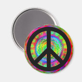 Funky Black Peace Zeichen Magnet (Vorderseite/Rückseite)