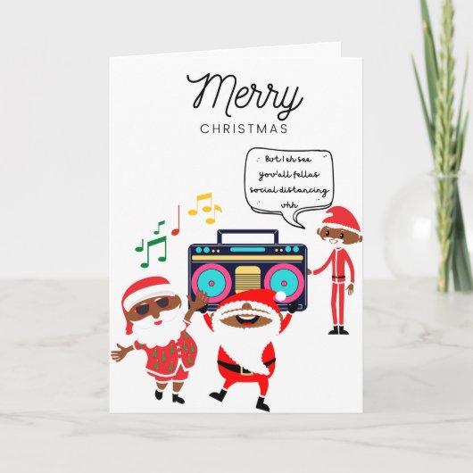 Funky Black Santa Christmas Card 003 Karte (Vorderseite)