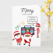 Funky Black Santa Christmas Card 003 Karte (Gelbe Blume)