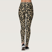 Funky Black & Tan Leopard Print Leggings (Rückseite)