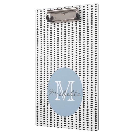 Funky, Black & White Abstrakt Pattern Klemmbrett (Links)