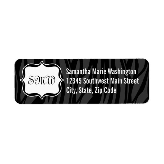 Funky Black/White Zebra Monogram (Vorne)