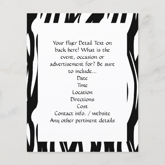 Funky Black/White Zebra Monogram Flyer (Hinten)