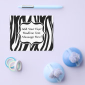 Funky Black/White Zebra Monogram Flyer (Einzeln)